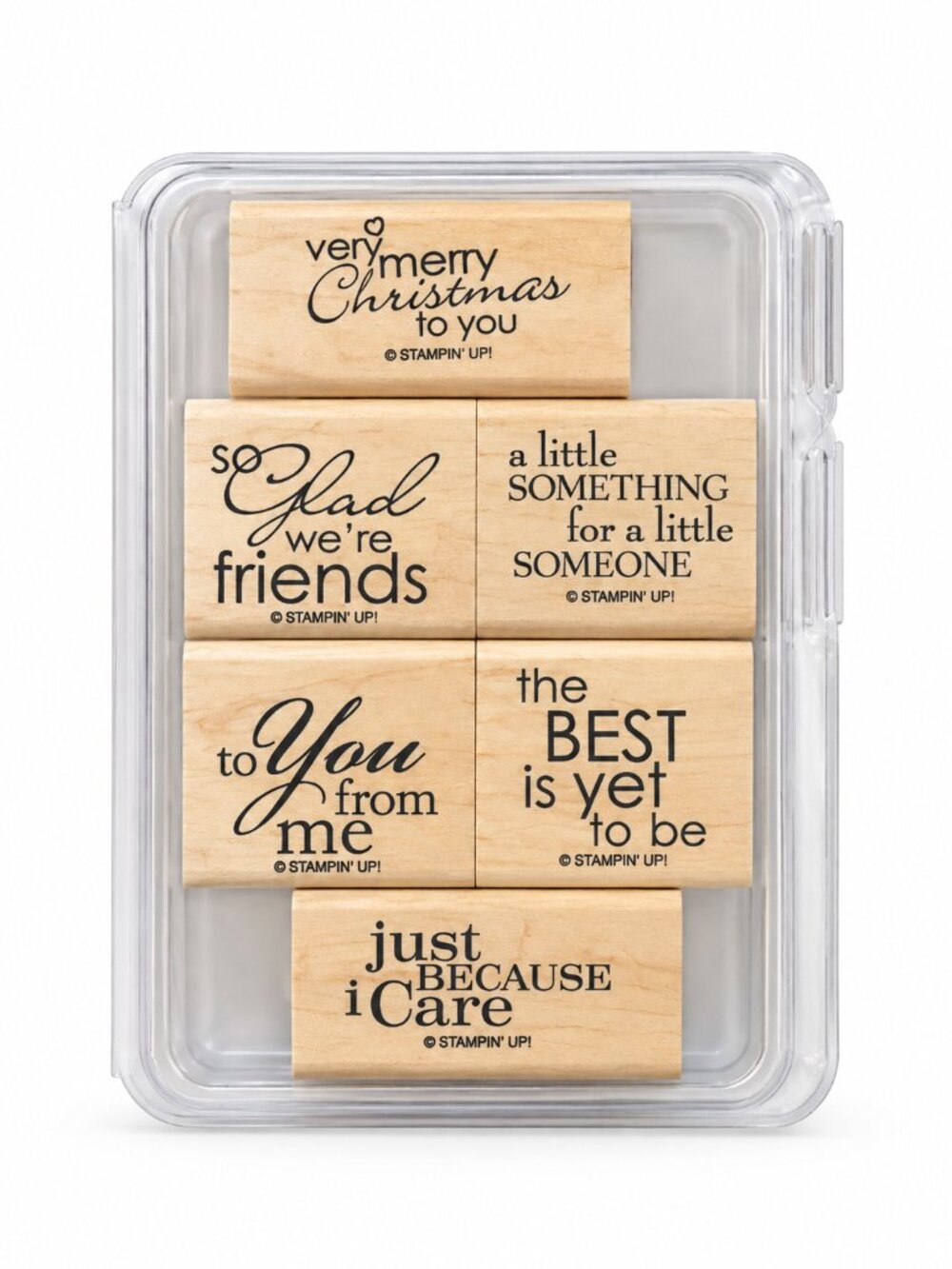 Stampin Up Best Yet 6pc Wood Mounted Rubber Stamp Set Retired 2008